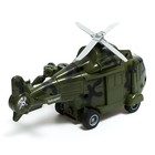 Грузовик-автовоз «Военный», 1:16, с вертолётом, свет, звук, инерция - Фото 8