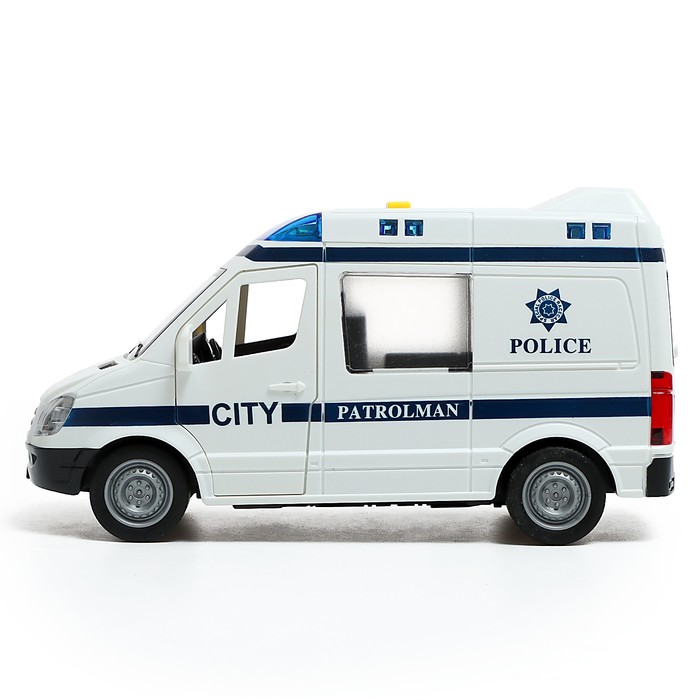 Микроавтобус «Полиция», 1:16, свет, звук, инерция