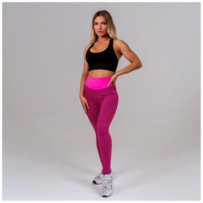 Легинсы женские спортивные ONLYTOP с сеткой, размер 44 (M), розовые
