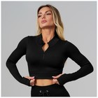 Топ спортивный с длинными рукавами ONLYTOP, р. M, цвет чёрный - Фото 3