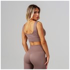 Топ спортивный на широких бретелях, размер L, бежевый 9624889 - фото 13627346 Топ спортивный на широких бретелях, размер L, бежевый 9624889 - фото 13627346