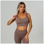 Топ спортивный на широких бретелях, размер L, бежевый 9624889 - фото 13627347 Топ спортивный на широких бретелях, размер L, бежевый 9624889 - фото 13627347