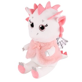 Мягкая игрушка «Дракончик Энни», розовая меховая жилетка, 20 см