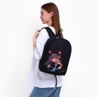 Рюкзак школьный текстильный «Аниме девочка», 38х14х27 см, цвет чёрный - Фото 7