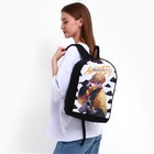 Рюкзак школьный текстильный «Аниме», 38х14х27 см, цвет чёрный, белый - Фото 7
