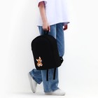Рюкзак текстильный Корги, 38х14х27 см, цвет чёрный - фото 25432243