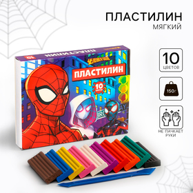 Пластилин 10 цветов 150 г 'Человек-паук'