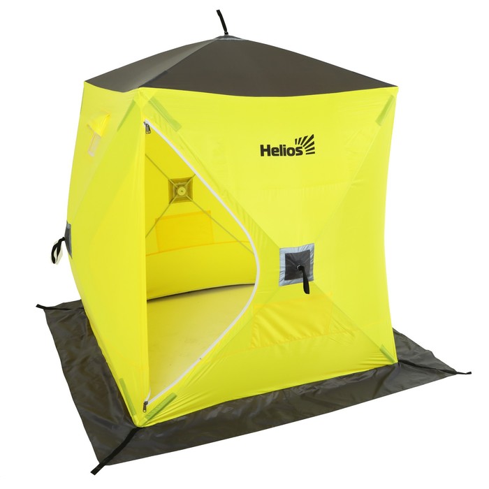 Палатка зимняя Helios "Куб", 1.8 х 1.8 м, цвет жёлтый/серый (HS-WSC-180YG) - фото 1903518103
