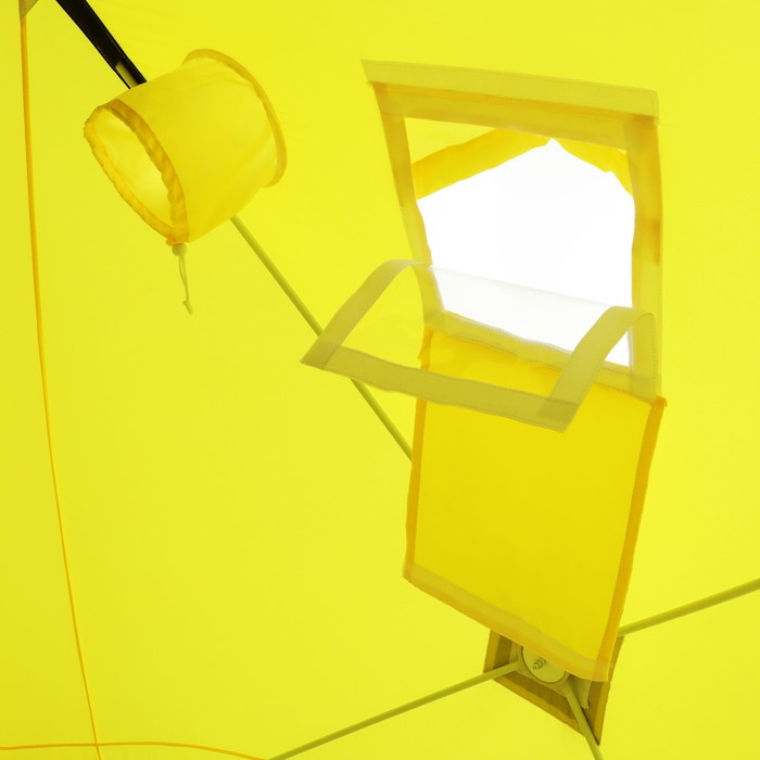Палатка зимняя Helios "Куб", 1.8 х 1.8 м, цвет жёлтый/серый (HS-WSC-180YG) - фото 1903518107