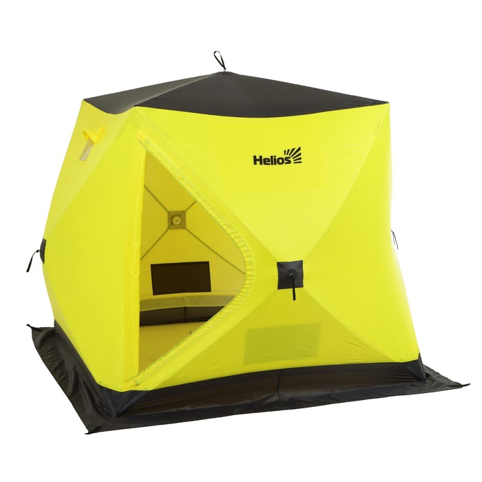 Палатка зимняя утепленная Helios, 1.8 х 1.8 м, цвет желтый/серый (HS-WSCI-180YG)