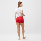 Комплект женский домашний (футболка,шорты), цвет белый/красный, размер 44 - Фото 4