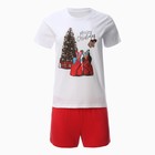 Комплект женский домашний (футболка,шорты), цвет белый/красный, размер 50 - Фото 5