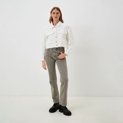 Рубашка женская укороченная с разрезами MIST: Denim р.48, белый