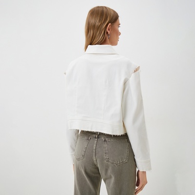 Рубашка женская укороченная с разрезами MIST: Denim р.48, белый