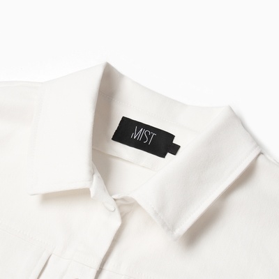 Рубашка женская укороченная с разрезами MIST: Denim р.48, белый