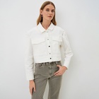 Рубашка женская укороченная с разрезами MIST: Denim р.42, белый - фото 320390900