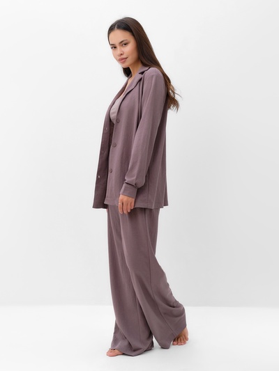 Костюм женский (рубашка, брюки, топ) KAFTAN Base, размер 42, кофейный