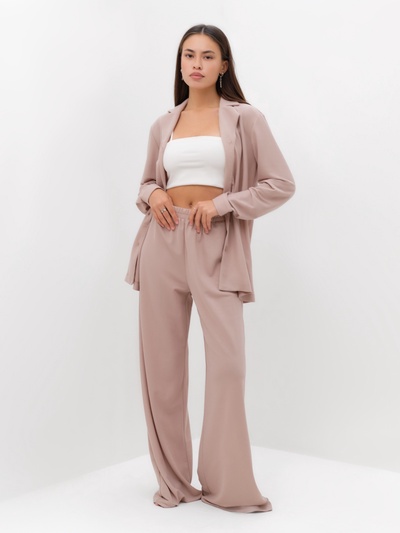 Костюм женский (рубашка, брюки, топ) KAFTAN Base, размер 44, пудровый