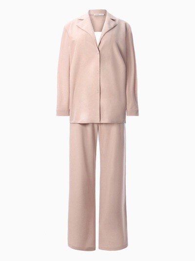 Костюм женский (рубашка, брюки, топ) KAFTAN Base, размер 50, пудровый