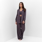 Комплект женский (рубашка, брюки, топ) KAFTAN "Base" размер 42, графит - фото 11436333