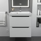 Тумба под раковину Uperwood Tanos, 50 см, подвесная, белая, графит - Фото 2