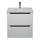 Тумба под раковину Uperwood Tanos, 50 см, подвесная, белая, графит - Фото 5