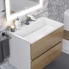 Тумба под раковину Uperwood Barsa, 70 см, подвесная, белая, дуб сонома - Фото 1