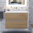 Тумба под раковину Uperwood Barsa, 70 см, подвесная, белая, дуб сонома - Фото 6