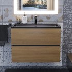 Тумба под раковину Uperwood Barsa, 70 см, подвесная, чёрная, дуб сонома - Фото 12