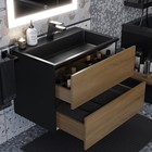 Тумба под раковину Uperwood Barsa, 70 см, подвесная, чёрная, дуб сонома - Фото 13