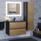 Тумба под раковину Uperwood Barsa, 70 см, подвесная, чёрная, дуб сонома - Фото 4