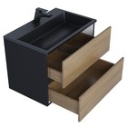 Тумба под раковину Uperwood Barsa, 70 см, подвесная, чёрная, дуб сонома - Фото 6