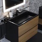 Тумба под раковину Uperwood Barsa, 70 см, подвесная, чёрная, дуб сонома - Фото 9