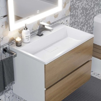 Раковина полувстраиваемая Uperwood Barsa, 70 см, белая