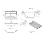 Раковина Uperwood Family, полувстраиваемая, 100 см, прямоугольная, белая - фото 13600741