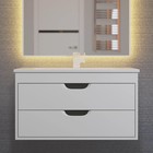 Тумба под раковину Uperwood Modul 80 см, подвесная, матовая, белая, графит - Фото 5