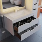 Тумба под раковину Uperwood Modul 80 см, подвесная, матовая, белая, графит - Фото 6