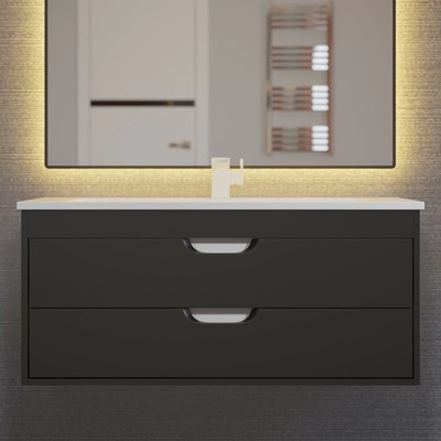 Тумба подвесная Uperwood, под раковину Uperwood Modul 100, цвет чёрный матовый