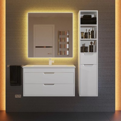 Тумба подвесная Uperwood, под раковину Uperwood Modul 80, цвет белый матовый