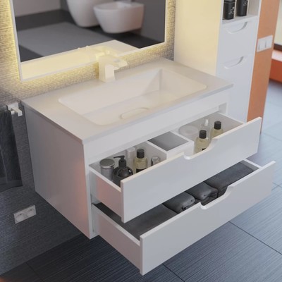 Тумба подвесная Uperwood, под раковину Uperwood Modul 80, цвет белый матовый