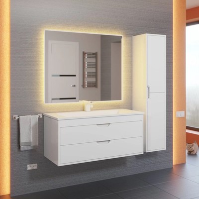 Тумба под раковину Uperwood Modul 100 см, подвесная, матовая, белая