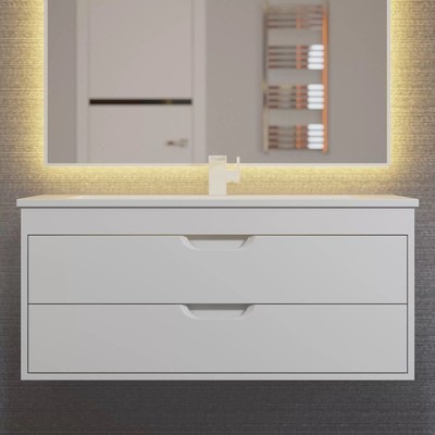 Тумба под раковину Uperwood Modul 100 см, подвесная, матовая, белая
