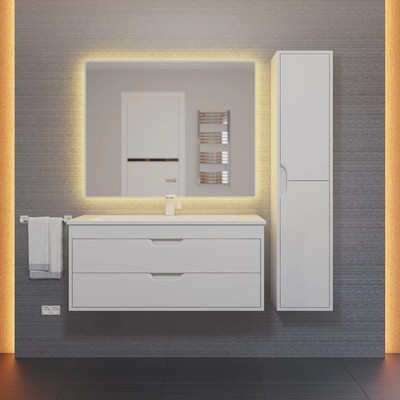 Тумба под раковину Uperwood Modul 100 см, подвесная, матовая, белая