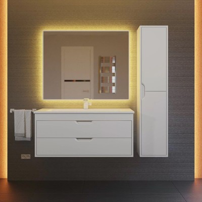 Тумба под раковину Uperwood Modul 100 см, подвесная, матовая, белая
