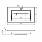 Раковина полувстраиваемая Uperwood Next 80 см, прямоугольная, белая - Фото 9