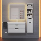 Тумба с раковиной Uperwood Modul 80 см, подвесная, матовая, белая/графит - Фото 12