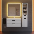 Тумба с раковиной Uperwood Modul 80 см, подвесная, матовая, белая/графит - Фото 4