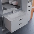 Тумба с раковиной Uperwood Modul 80 см, подвесная, матовая, белая/графит - Фото 7