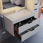 Тумба с раковиной Uperwood Modul 80 см, подвесная, матовая, белая/графит - Фото 9