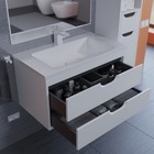 Тумба с раковиной Uperwood Modul 80 см, подвесная, матовая, белая/графит - Фото 10